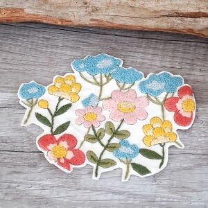 Floral Hand Embroidered Patch - Multicolor